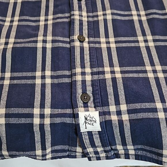 The North Face Men's Blue & Cream plaid long sleeve shirt size XL - Picture 9 of 10